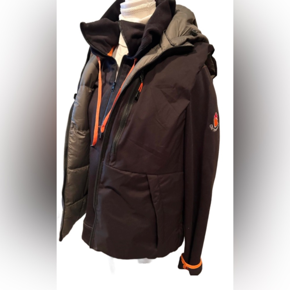 NWT Hunter Green/Black Reversible Hooded Puffed Vest - Picture 8 of 14
